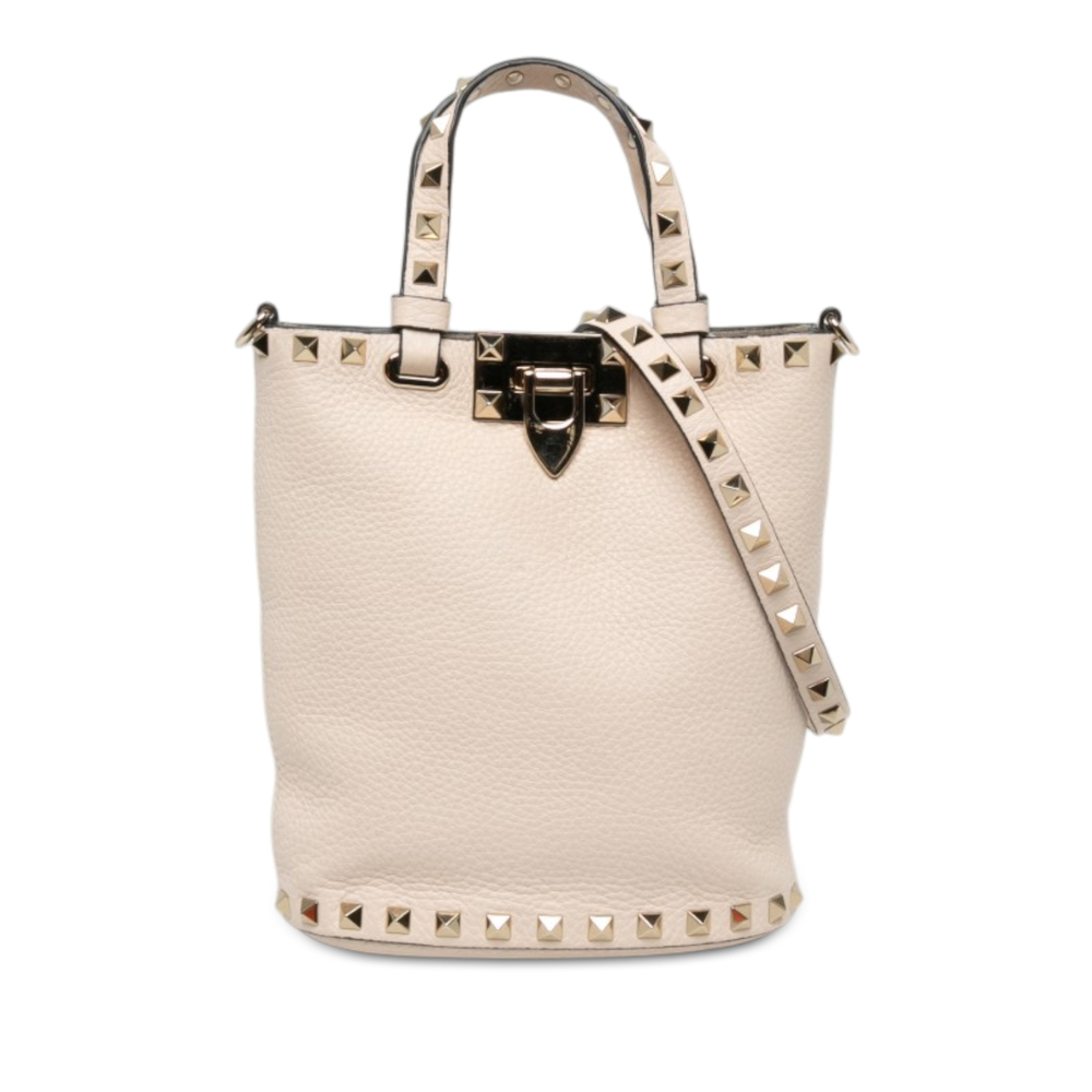 Pre-Loved Valentino Leather Rockstud Bucket Bag